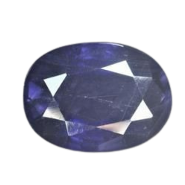 Natural Iolite (Neeli) gemstone – oval-cut violet-blue crystal for astrology and healing